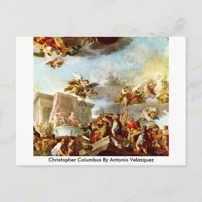 Postal Cristóbal Colón Por Antonio Velazquez (Anverso)