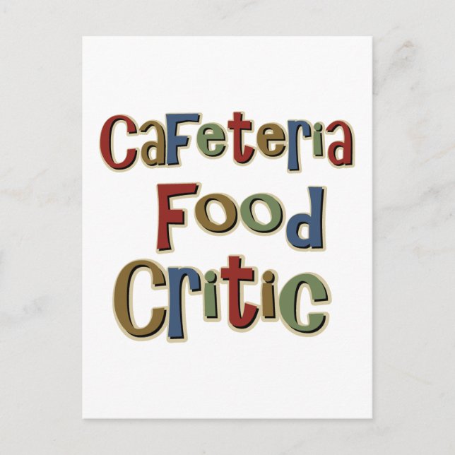 Postal Critico de alimentos de Cafetería (Anverso)
