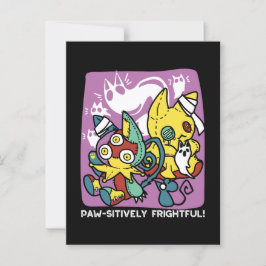 Postal Críticos gatos de Halloween: arte fascinante