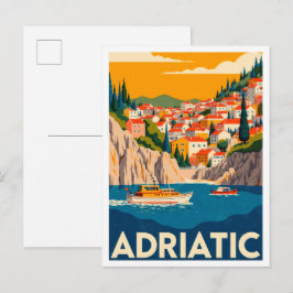 Postal Croacia Adriática Arte vintage Viajes