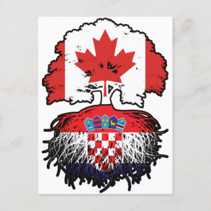 Postal Croacia Bandera de raíces croatas de árbol canadie