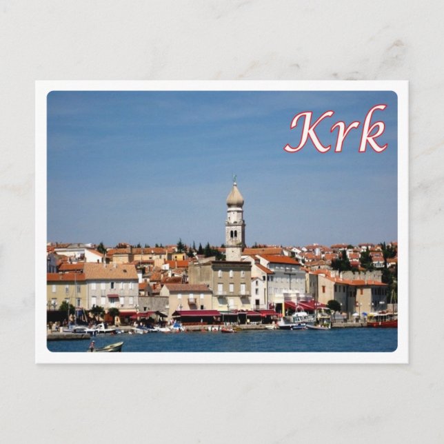 Postal Croacia - Ciudad de Krk - Veglia - (Anverso)