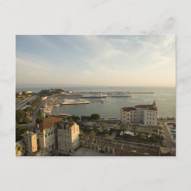Postal Croacia, Dalmacia, Split. Vista de Riva (Anverso)