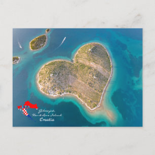 Postal Croacia Hrvatska Galešnjak, Heart Love Island