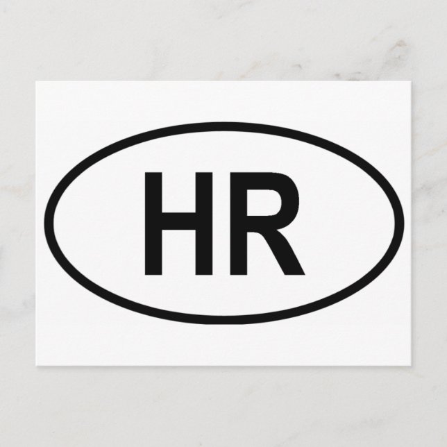 Postal Croacia (Hrvatska) Int'l Vehicle Reg. Código (Anverso)