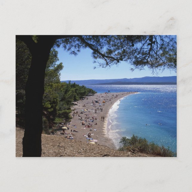Postal Croacia, isla de Brac, Bol, playa Golden Cape (Anverso)