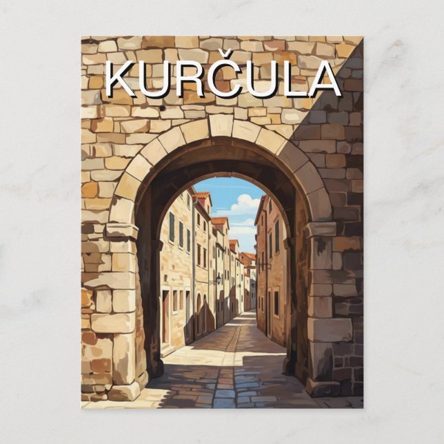 Postal Croacia Korcula Viajes (Anverso)