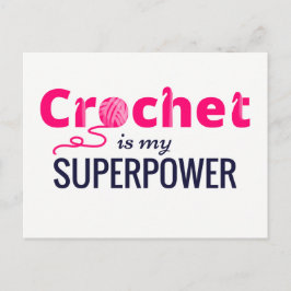 Postal Crochet es mi superpotencia en rosa