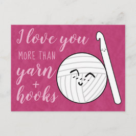 Postal Crochet Hooks + Yarn Personalizado Te Amas Más