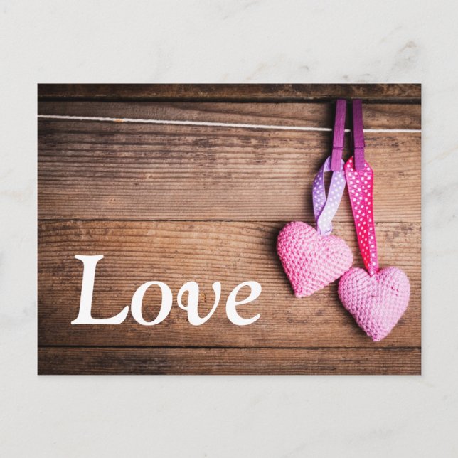 Postal Crochet Lovely Hearts (Anverso)