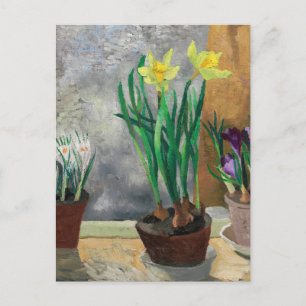 Postal Crocuses y Daffodils en ollas   Christopher Wood