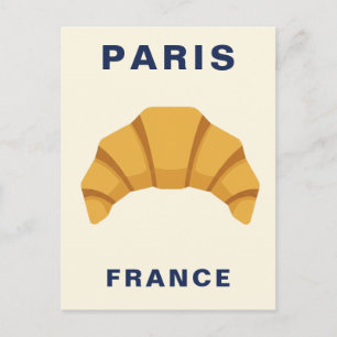 Postal Croissant de Panadería Francesa de París