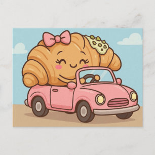 Postal Croissant divertido de pistacho 