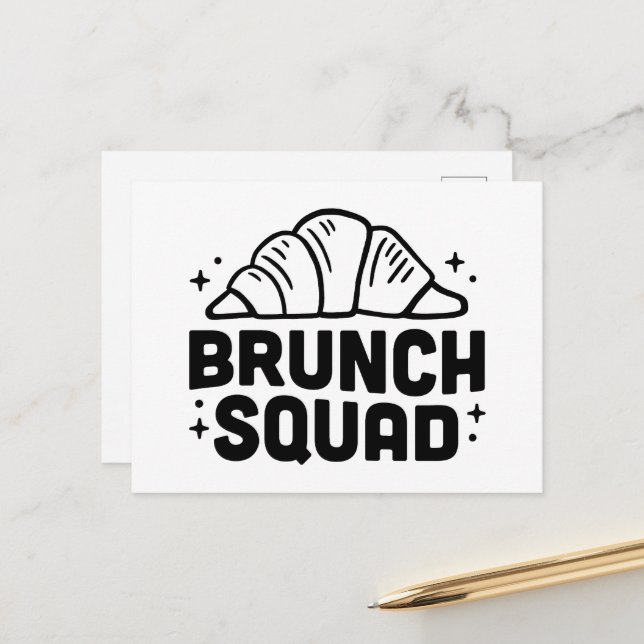 Postal Croissant estético de brunch squad citas de amante (Anverso/Reverso In Situ)