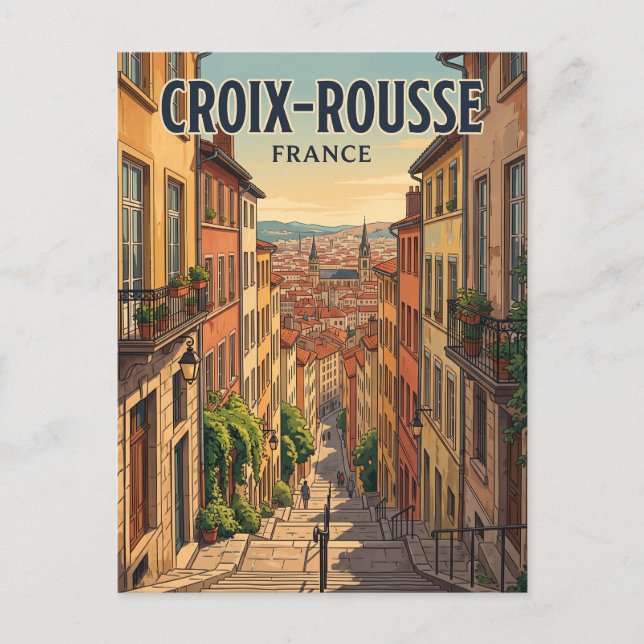 Postal Croix-Rousse Francia (Anverso)