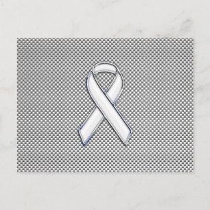 Postal Cromado como Cinta blanca Conciencia Fibra de Carb