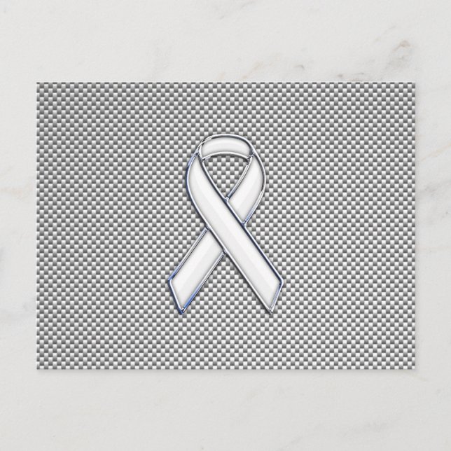 Postal Cromado como Cinta blanca Conciencia Fibra de Carb (Anverso)