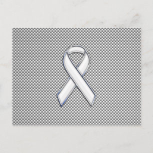 Postal Cromado como Cinta blanca Conciencia Fibra de Carb