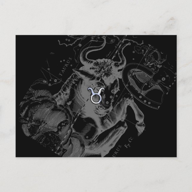 Postal Cromo como signo de Tauro en Hevelius (Anverso)