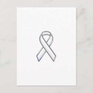 Postal Cromo Estilo Cinta Blanca de Concientización