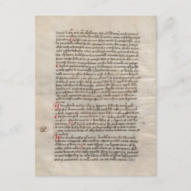 Postal Crónica de historia antigua manuscrita medieval (Anverso)