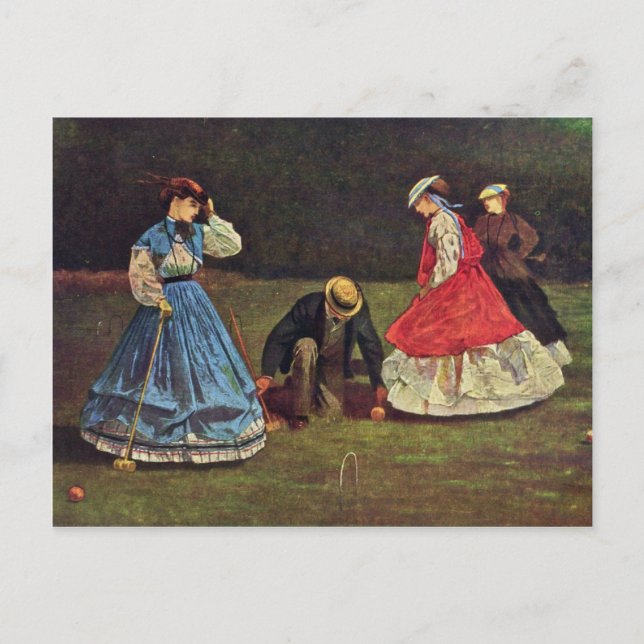 Postal Croquet De Homer Winslow (Mejor Calidad) (Anverso)