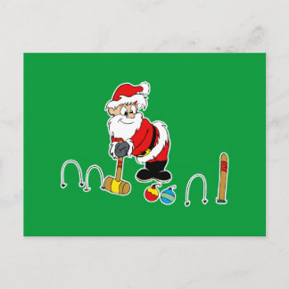 Postal croquet de santa con adornos