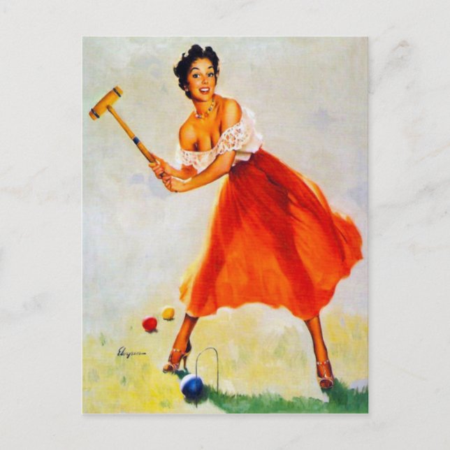 Postal Croquet Pin Up (Anverso)