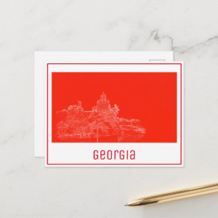 Postal Croquis de paisaje urbano de Tbilisi Georgia