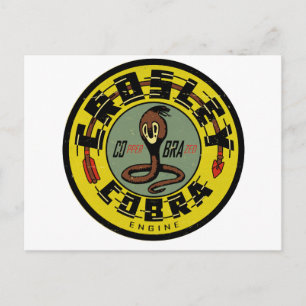 Postal Crosley Cobra Engine repro del signo vintage con p