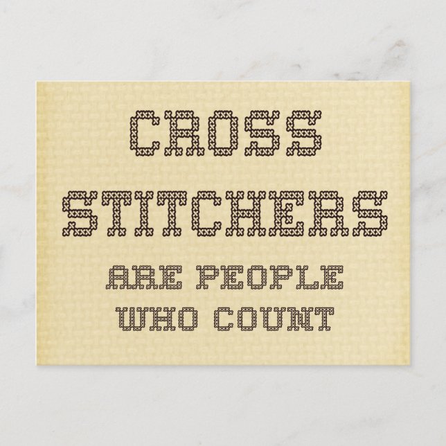 Postal Cross Stitchers son personas que cuentan (Anverso)