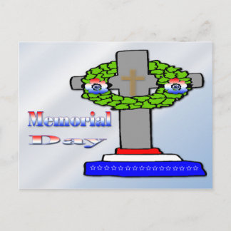 Postal Cross & Wreath - Postcard del Día de la Conmemorac