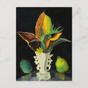Postal Croton Leaves en una Vase, pintura artística fina