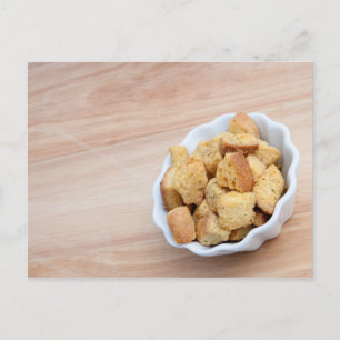 Postal Croutons de ensalada en un bol