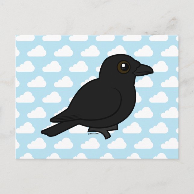 Postal Crow americano Birdorable (Anverso)