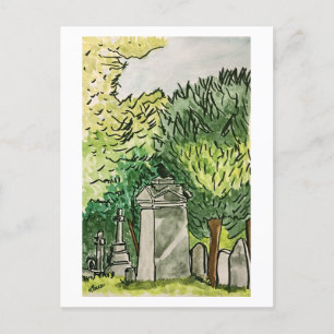 Postal Crow en el cementerio