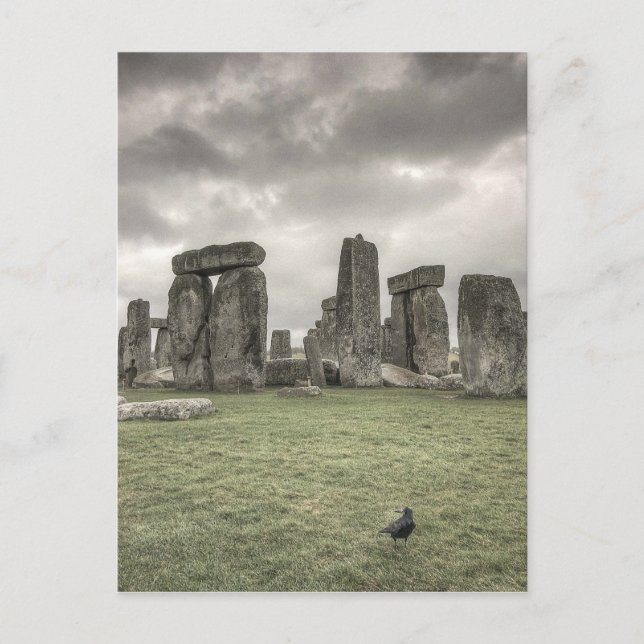 Postal Crow frente a Stonehenge, Inglaterra (Anverso)
