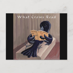 Postal Crow Leyendo La Graciosa Raven