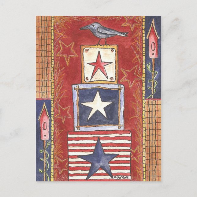 Postal Crow on Stars (Anverso)