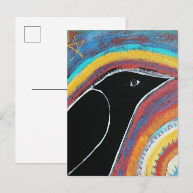 Postal Crow y Rainbow (Anverso / Reverso)