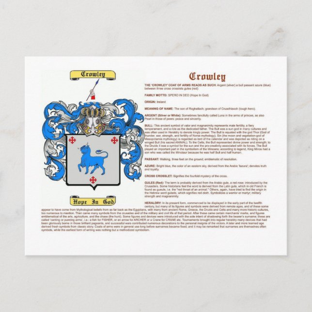 Postal Crowley (significado) (Anverso)