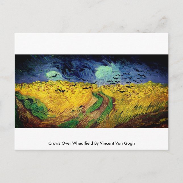 Postal Crows Over Wheatfield Por Vincent Van Gogh Postcar (Anverso)