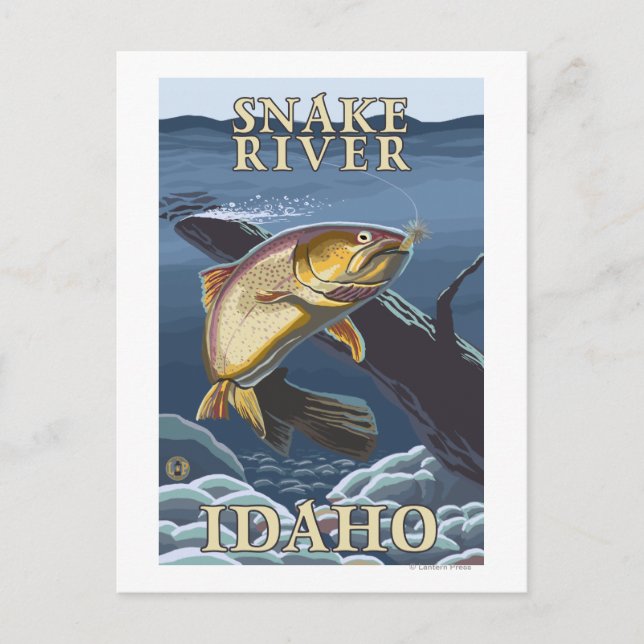 Postal Cruce de la pesca de trucha - Río Serpiente, (Anverso)