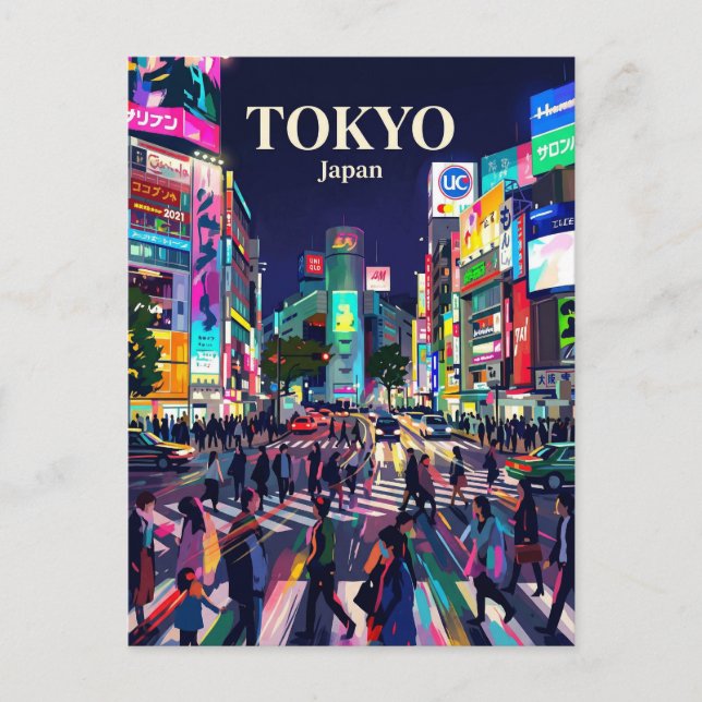 Postal Cruce de Shibuya Japón (Anverso)