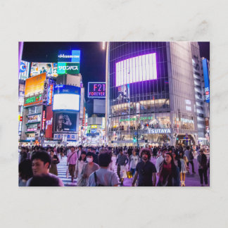 Postal Cruce de Shibuya por la noche