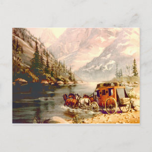 POSTAL CRUCE DEL RÍO STAGECOACH POR SHARON SHARPE