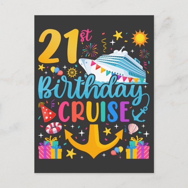 Postal Crucero de cumpleaños 21 B-Day Party (Anverso)