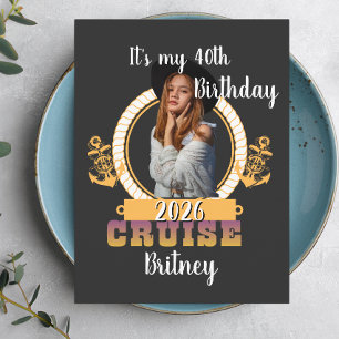 Postal Crucero de cumpleaños personalizado con rostro per