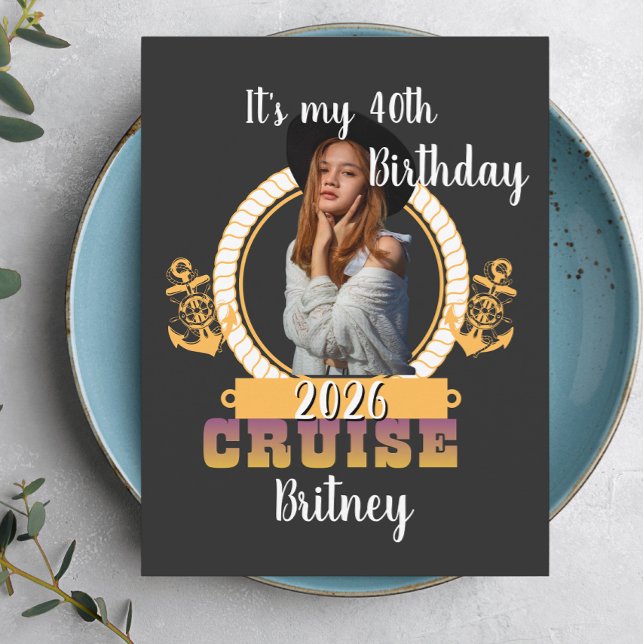 Postal Crucero de cumpleaños personalizado con rostro per (Subido por el creador)