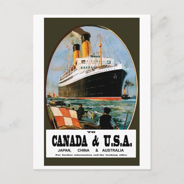 Postal Crucero de ultramar a Canadá y EE. UU. (Anverso)
